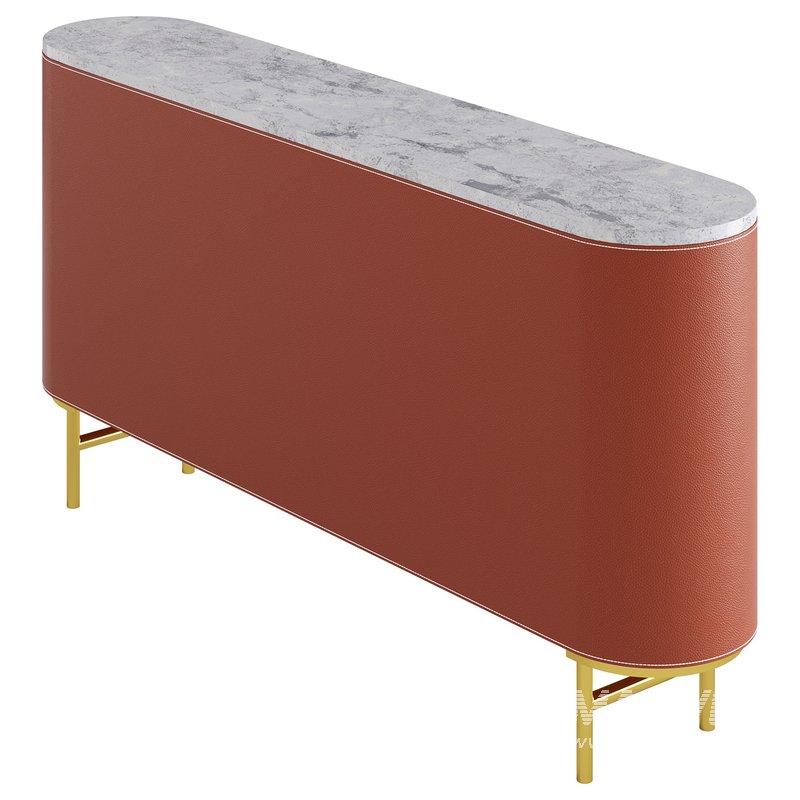 Modern Metal Sideboard Credenza with Three Drawers Narrow Size - Image 8