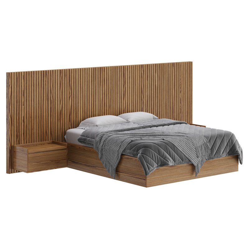 Batten White Oak King Plinth-Base Storage bed - Image 8