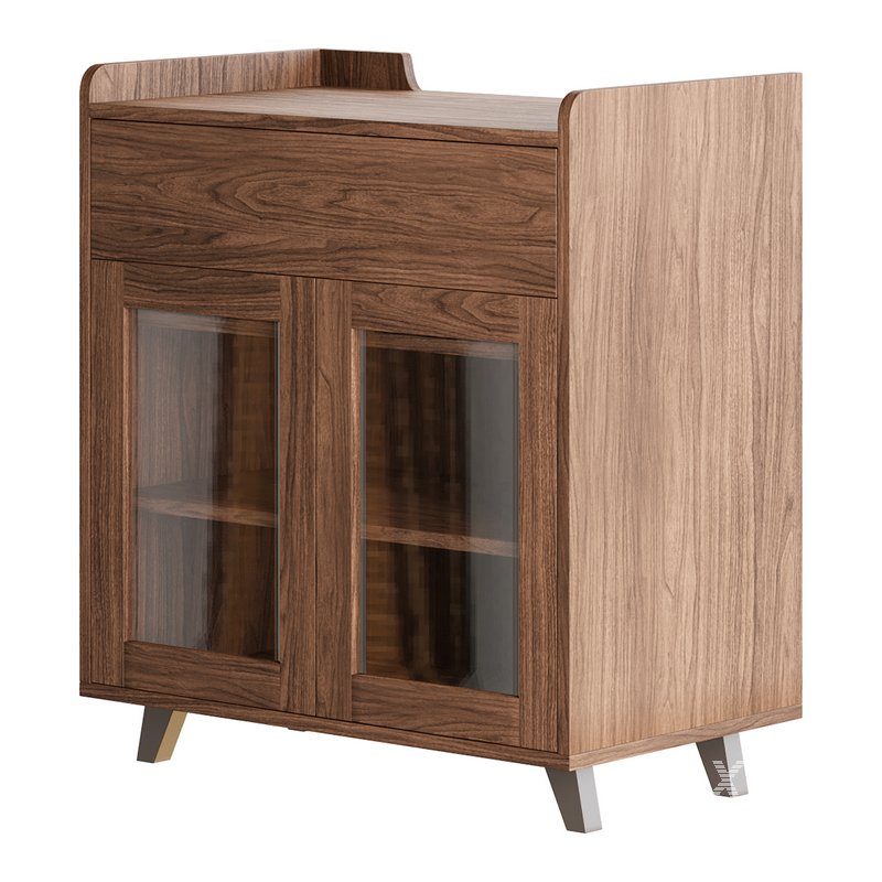 Asian Brown Wood Sideboard - Image 7