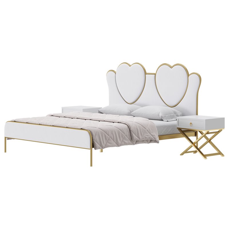 Glam Upholstered Headboard Bed - Image 9