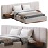 American Queen Size Bed Offered in Velvet with Floating Nightstands - Thumbnail 1