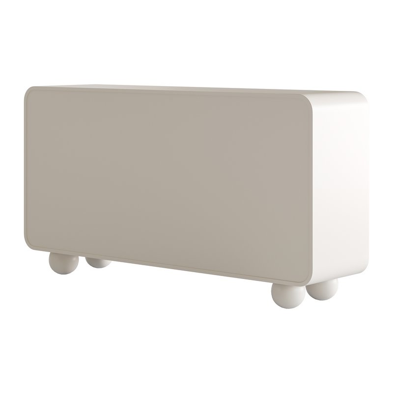 White Solid and Manufactured Wood Sideboard Credenza - Image 9