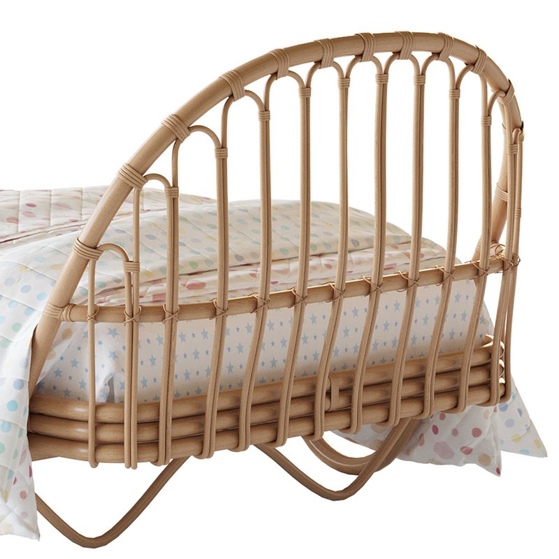 Malu Vintage Rattan Bed - Image 9