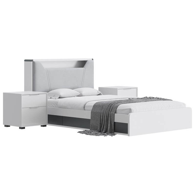 Gray Faux Leather Upholstered Bed - Image 9