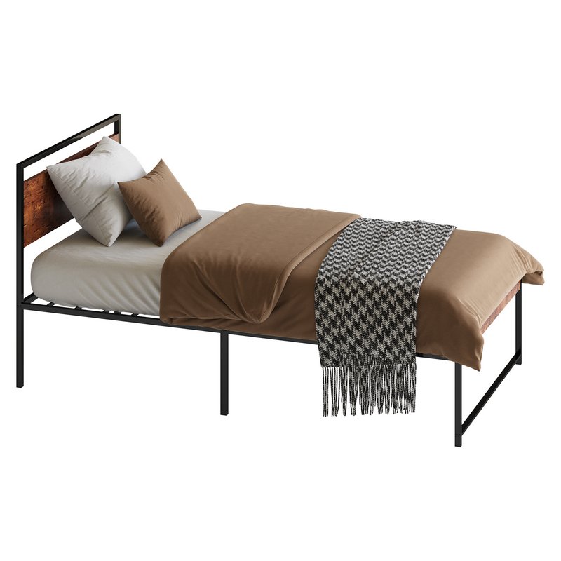 Topeakmart Rustic Metal Bed - Image 9