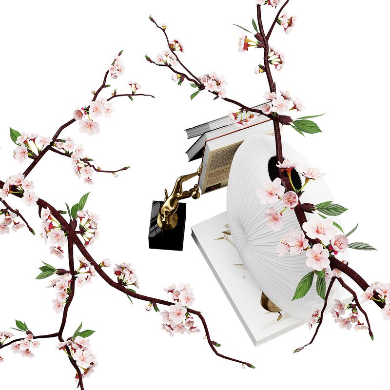 Decorative set with cherry branch - Image 2