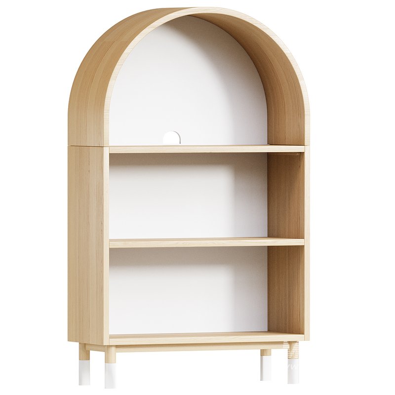 Aksel Wood Arched Bookcase - Image 1