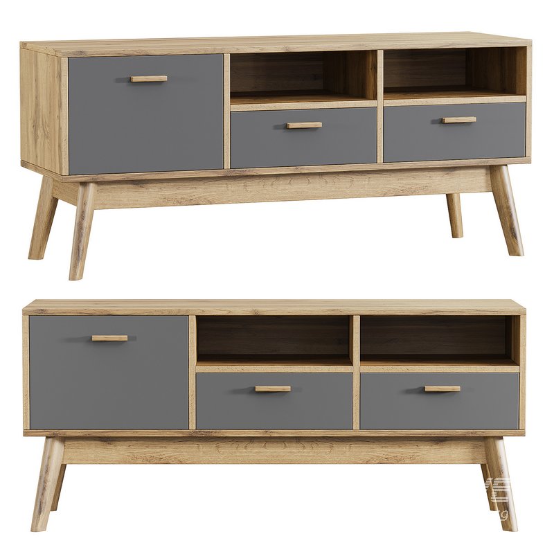 Nordic TV stand Nordic-1 Wood Gray - Image 1