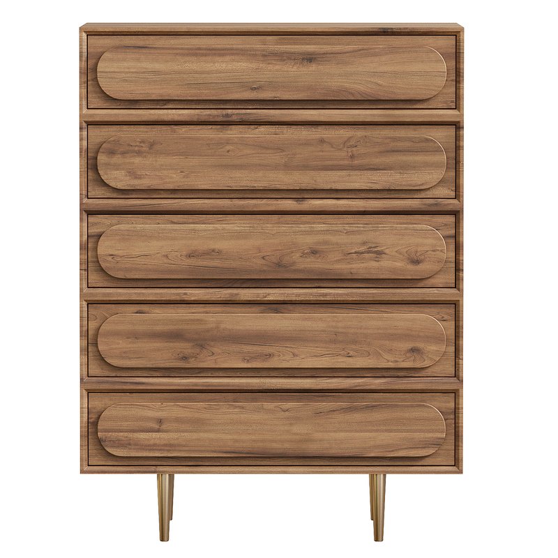 Olga 5 drawer chest of drawers in acacia wood Tikamoon - Image 1