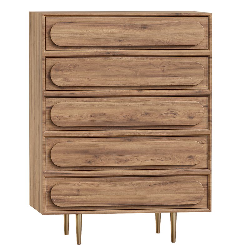 Olga 5 drawer chest of drawers in acacia wood Tikamoon - Image 2