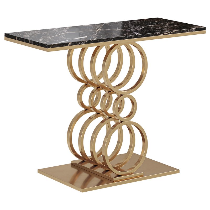 Black Narrow Console Table Marble - Image 1