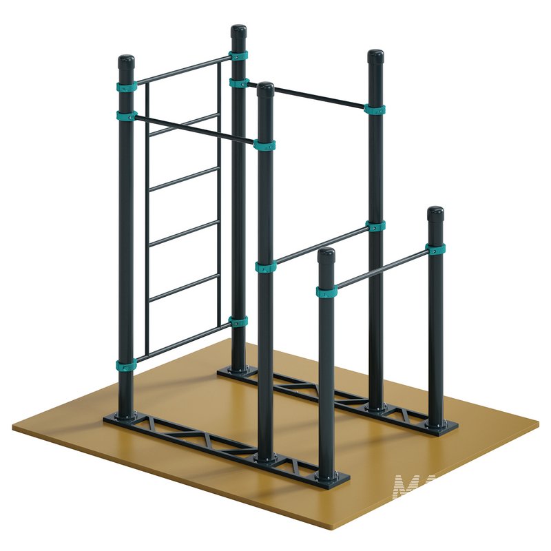 Swedish wall 2 horizontal bars and bars Revda by Kenguru - Image 2