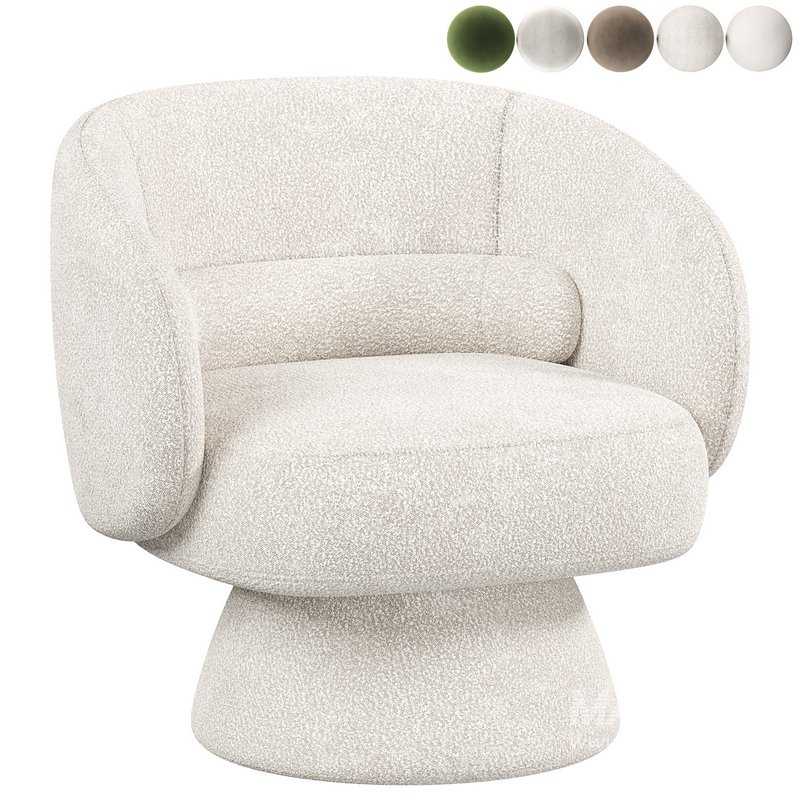Saboor Upholstered Swivel Barrel Chair - Image 3
