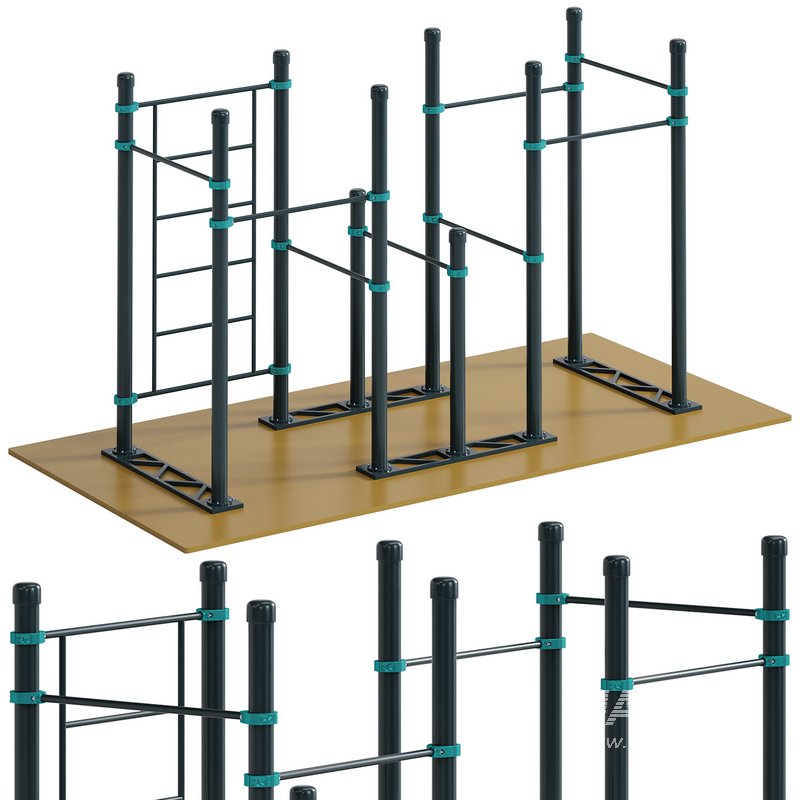 Swedish wall 5 horizontal bars and double bars Inuvik by Kenguru - Image 1