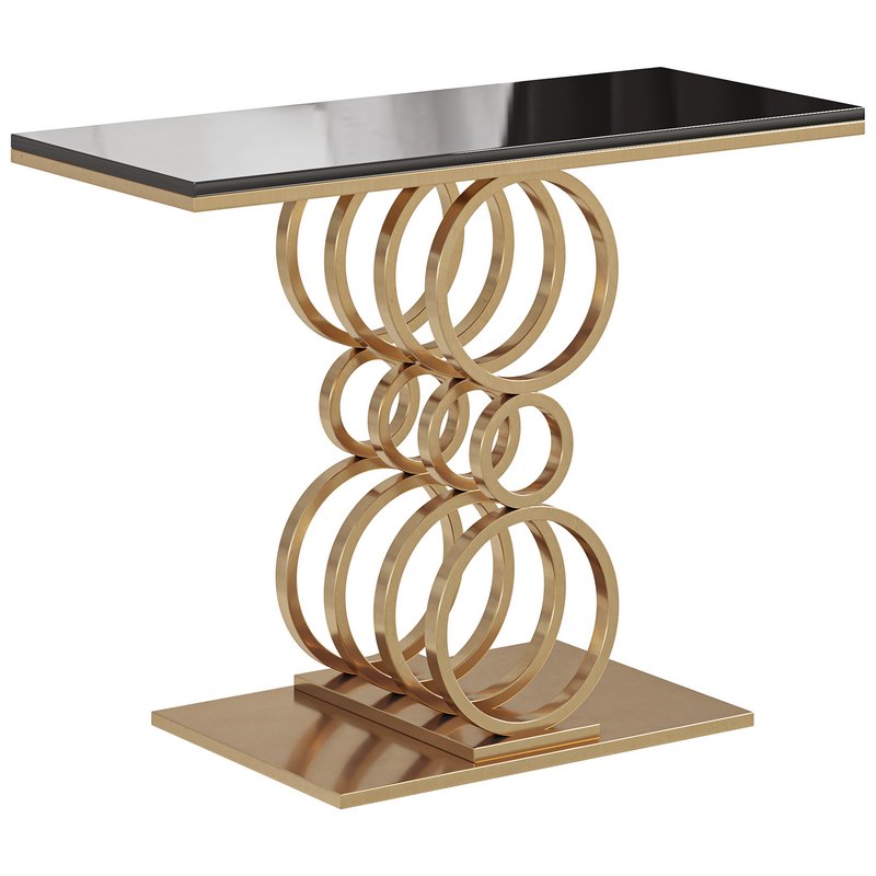 Black Narrow Console Table Marble - Image 2