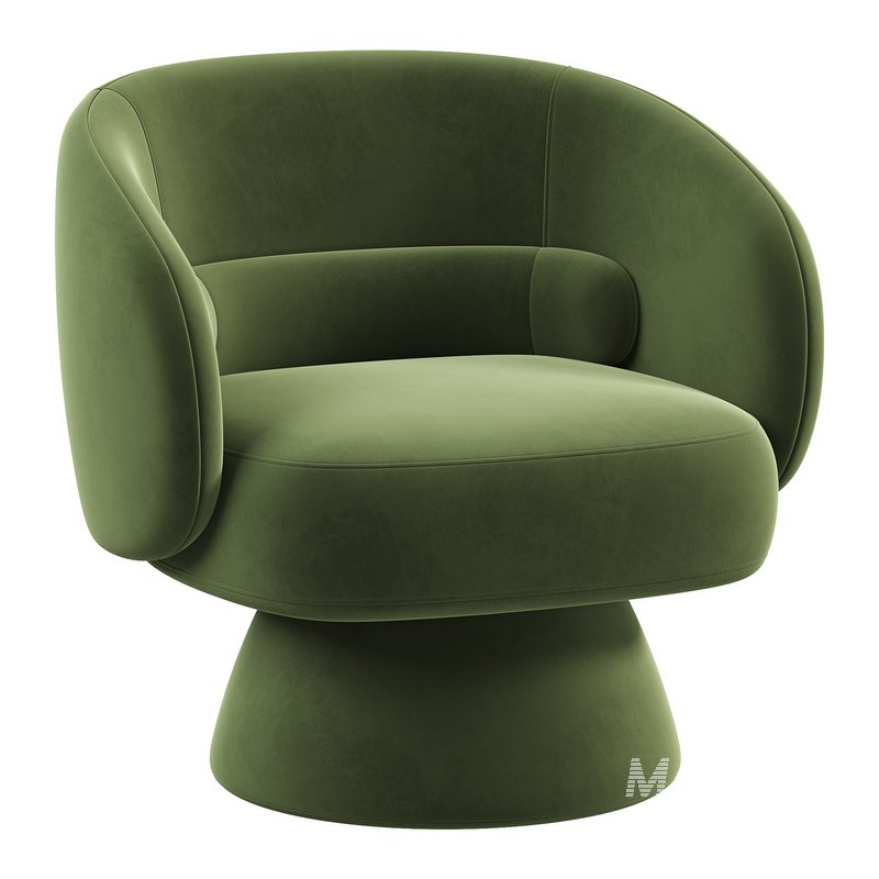 Saboor Upholstered Swivel Barrel Chair - Image 1