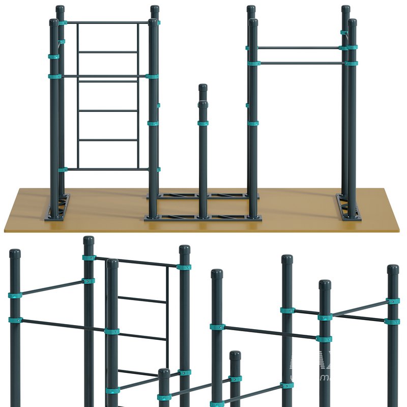 Swedish wall 5 horizontal bars and double bars Inuvik by Kenguru - Image 3