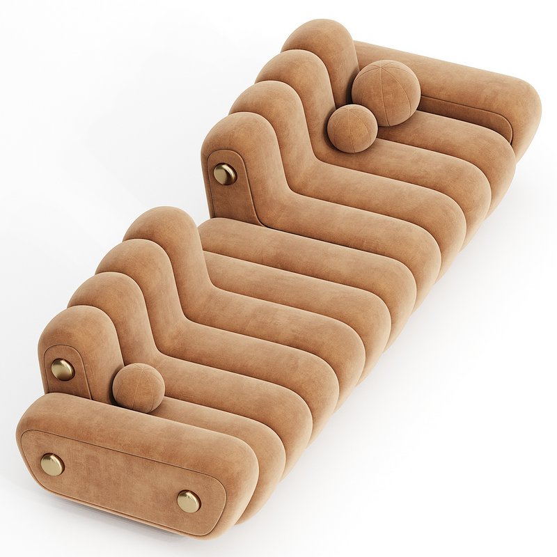 21st Century Dakota Sofa Armrest Aged Brushed Brass Nobuck - Image 3