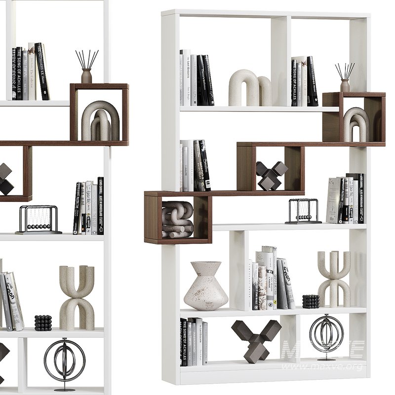 Andree Bookcase with Accent Shelves - Image 1