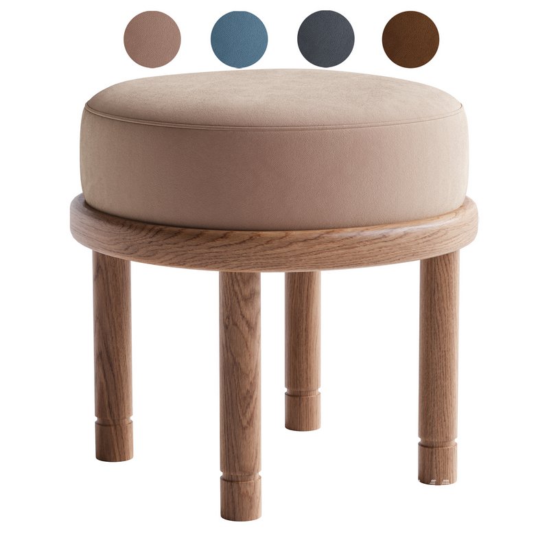 Pink Velvet Petite Moreno Ottoman by Lawson-Fenning - Image 1