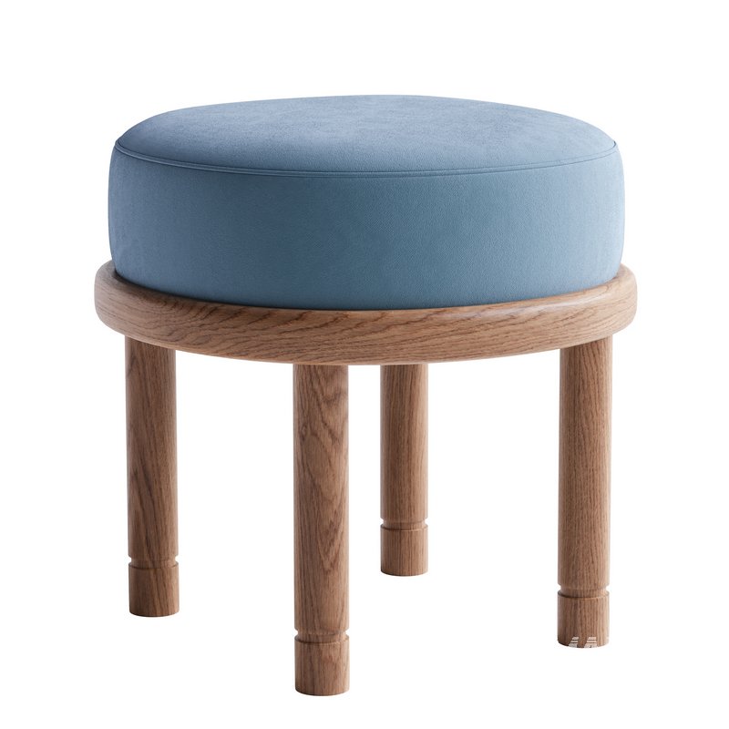 Pink Velvet Petite Moreno Ottoman by Lawson-Fenning - Image 2