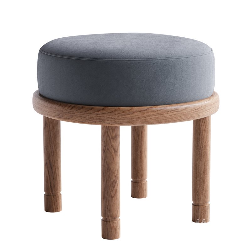 Pink Velvet Petite Moreno Ottoman by Lawson-Fenning - Image 3