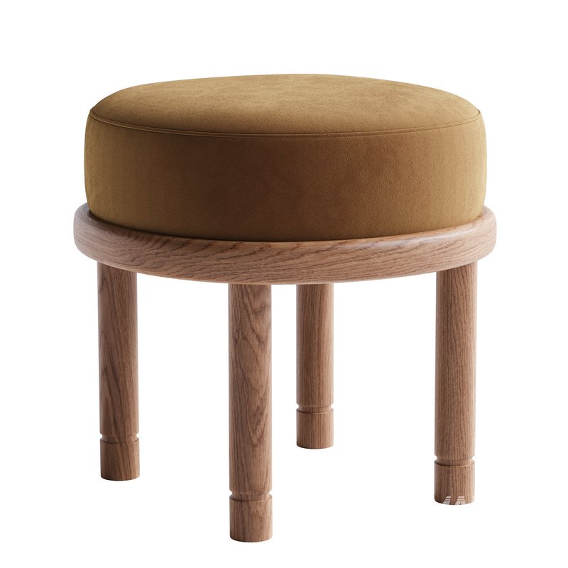 Pink Velvet Petite Moreno Ottoman by Lawson-Fenning - Image 4