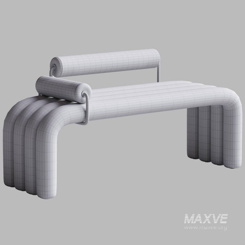 Modern Brown Line Tufted Bench Velvet - Image 4