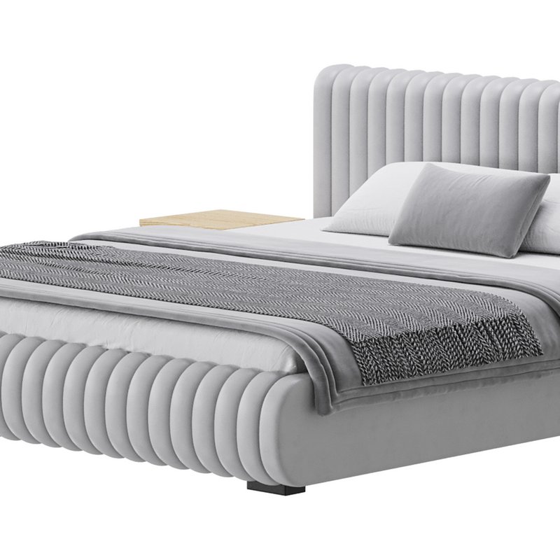 Contemporary Fabric Solid Color Standard Bed I - Image 10