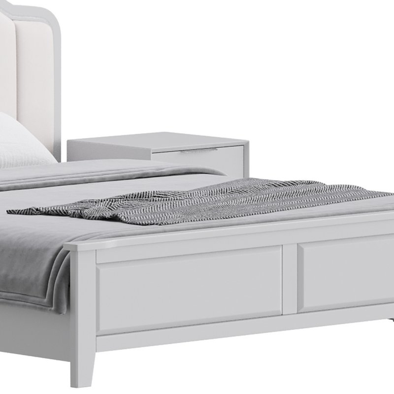 Blue Wood Upholstered Headboard Bed - Image 10