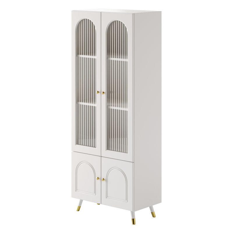 Cabinet Included White Closed Back Wooden Standard Bookcase 2 - Image 10