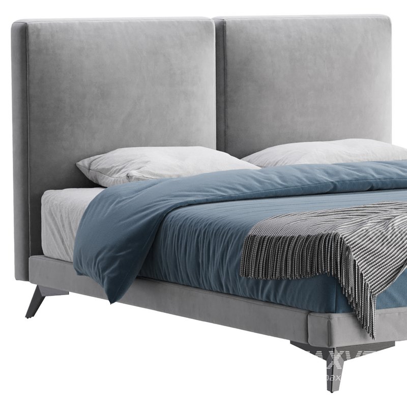 Clara White Suede Fabric Modern Bed - Image 11