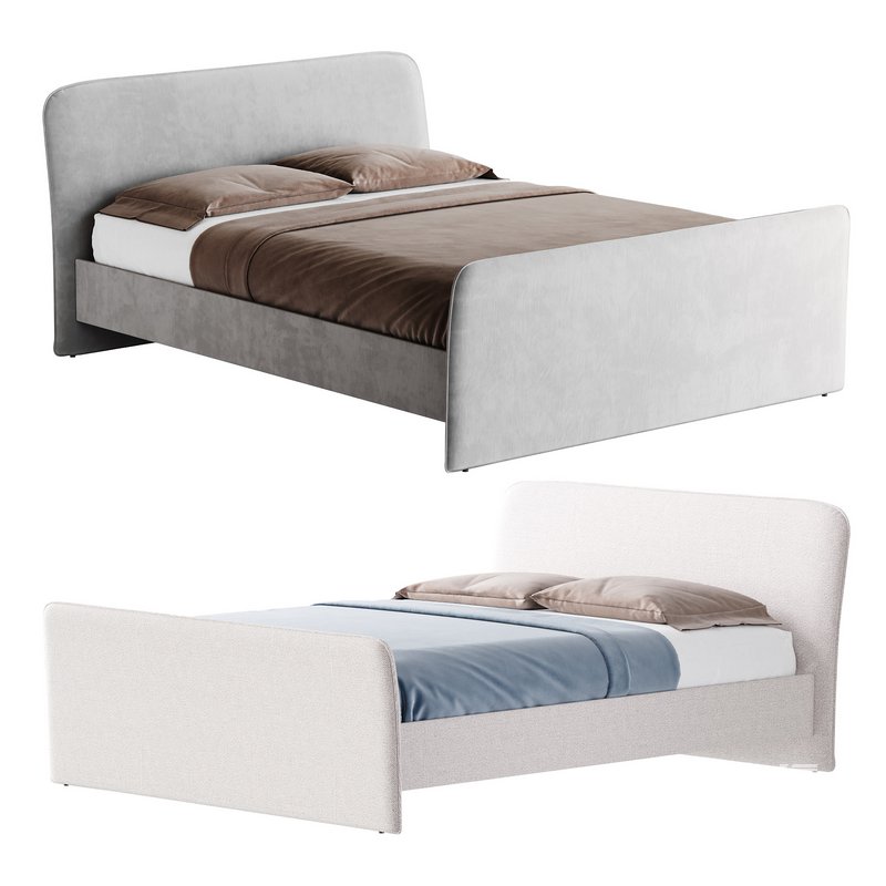 CAMERANO CREAM UPHOLSTERED QUEEN SLEIGH BED - Image 1