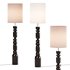 Aska charred wood and natural linen floor lamp - Thumbnail 2