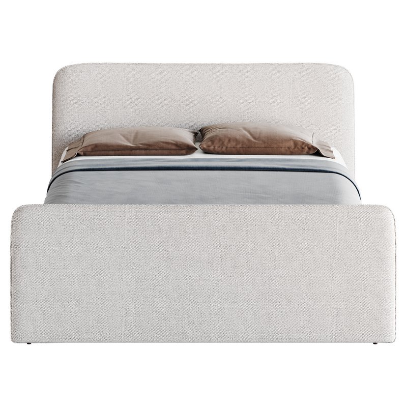 CAMERANO CREAM UPHOLSTERED QUEEN SLEIGH BED - Image 11