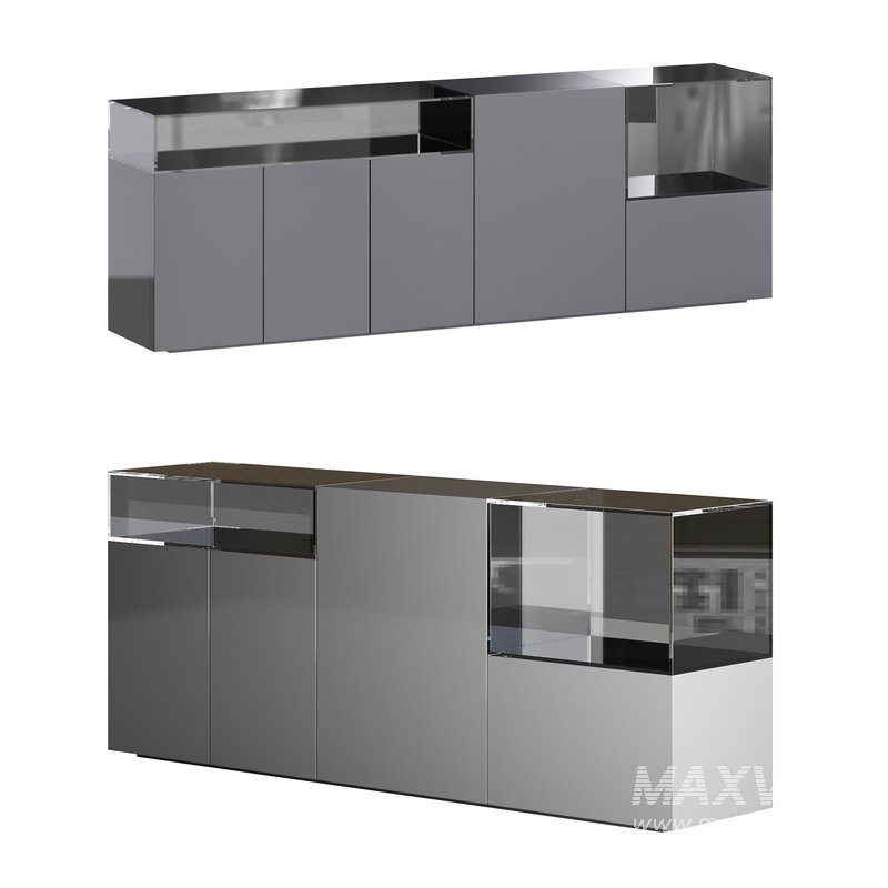 Black glass sideboard - Image 1