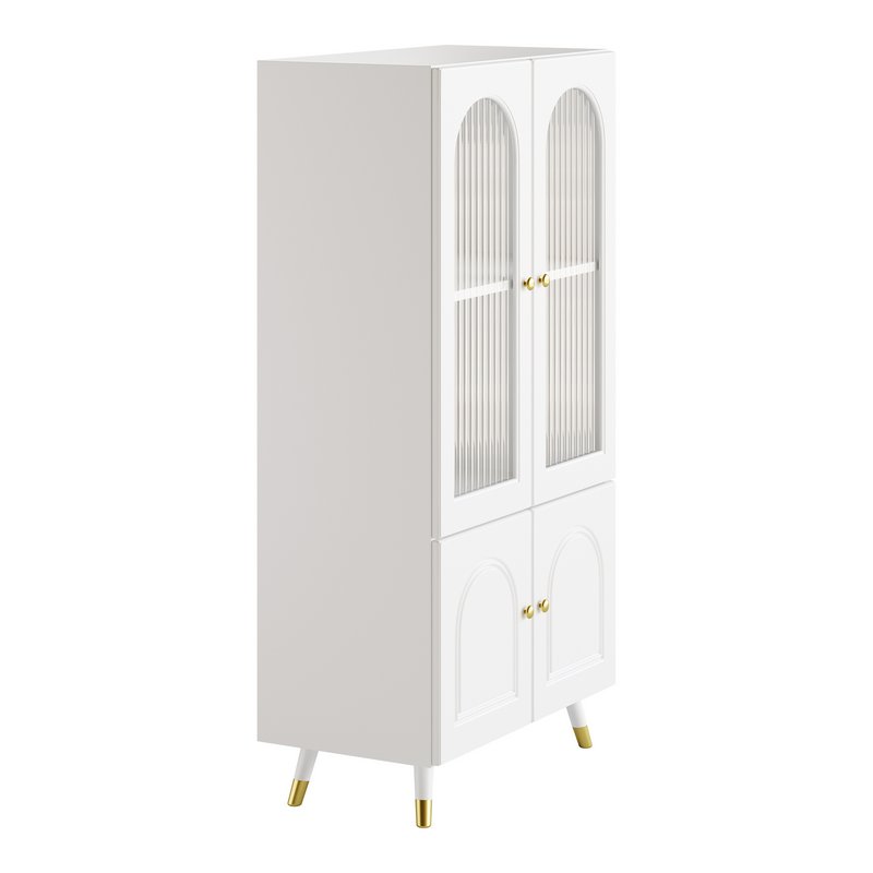 Cabinet Included White Closed Back Wooden Standard Bookcase - Image 12