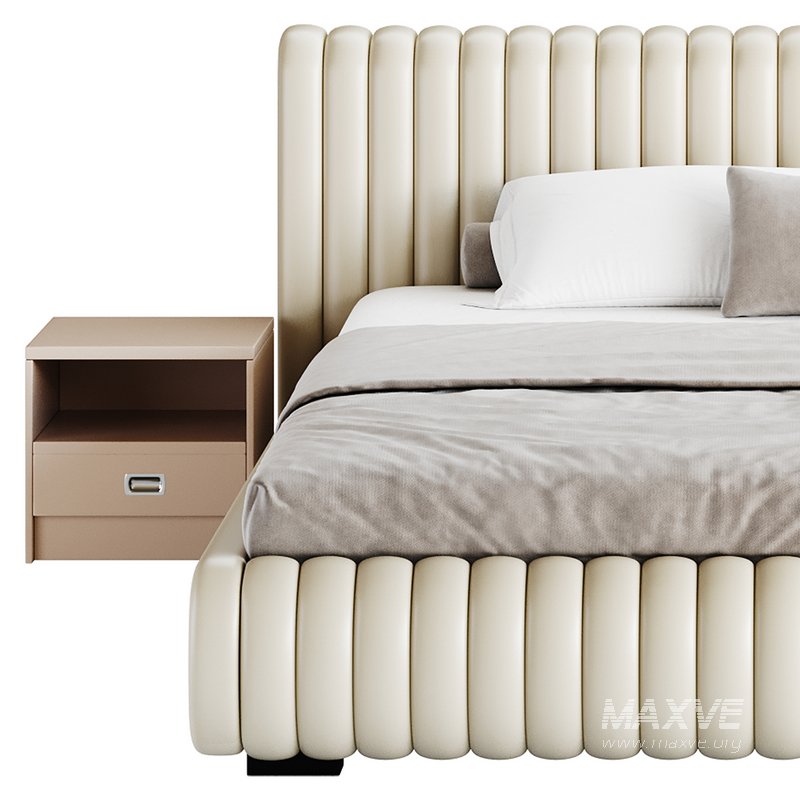 Contemporary Fabric Solid Color Standard Bed I - Image 12