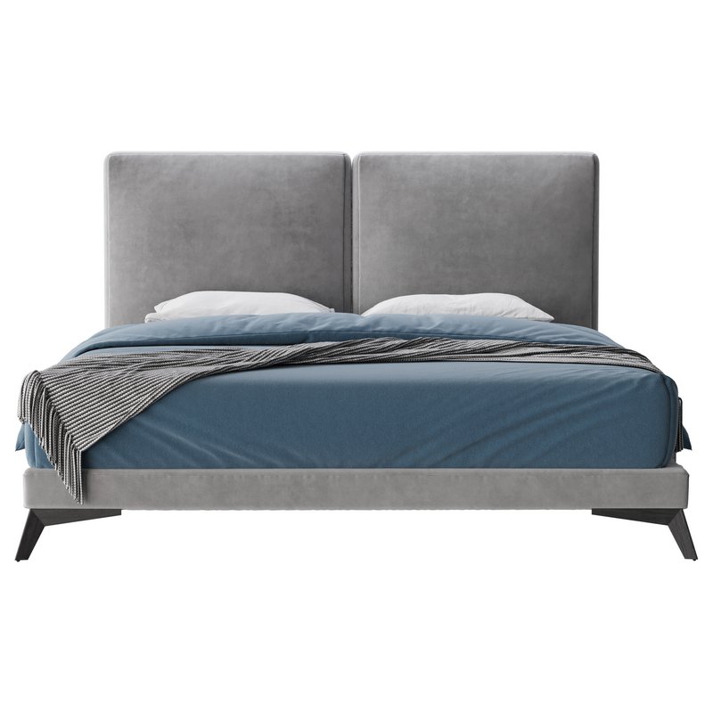 Clara White Suede Fabric Modern Bed - Image 12