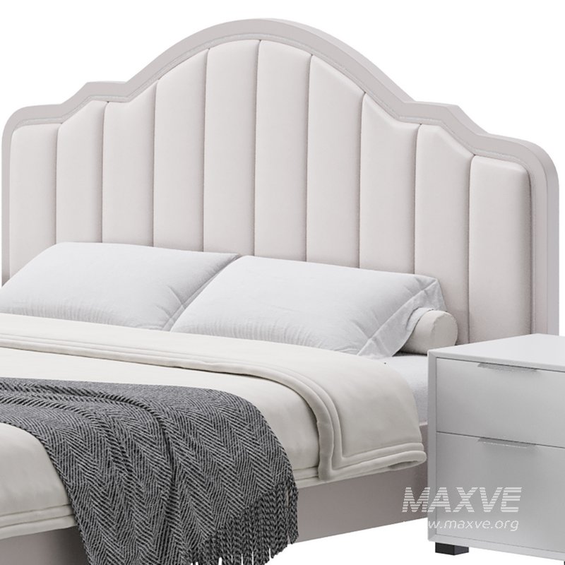 Blue Wood Upholstered Headboard Bed - Image 12