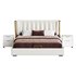 Beige Upholstered Wingback Modern bed I - Thumbnail 12
