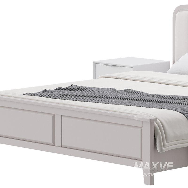 Blue Wood Upholstered Headboard Bed - Image 13