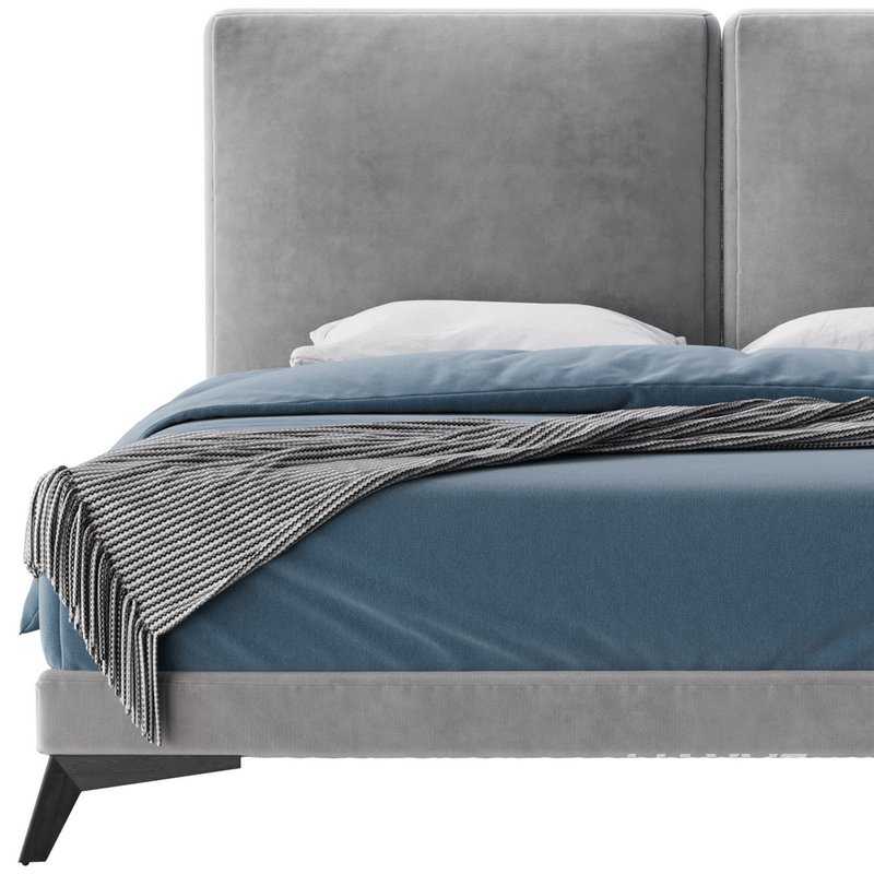 Clara White Suede Fabric Modern Bed - Image 15