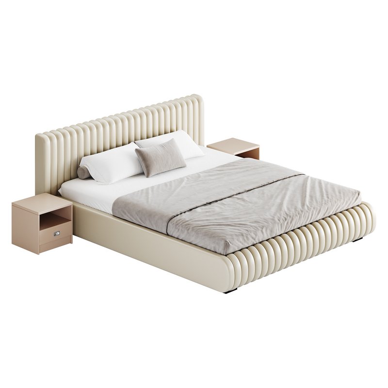 Contemporary Fabric Solid Color Standard Bed I - Image 13