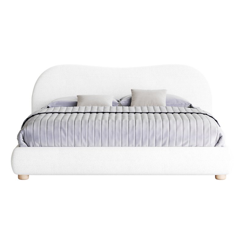 DIANA WHITE BOUCLE QUEEN BED BY ROSS CASSIDY - Image 13