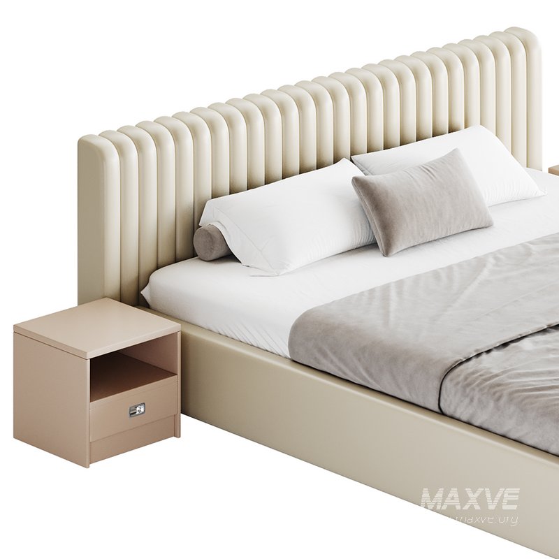 Contemporary Fabric Solid Color Standard Bed I - Image 14