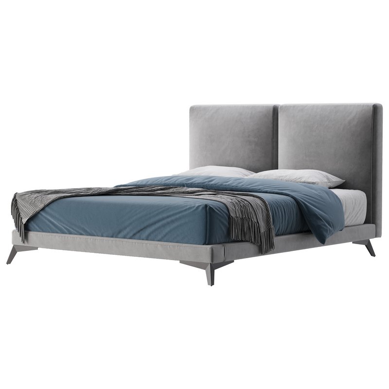 Clara White Suede Fabric Modern Bed - Image 13