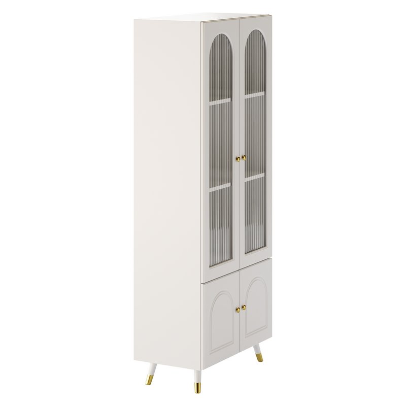 Cabinet Included White Closed Back Wooden Standard Bookcase 2 - Image 14