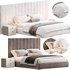 Isabella Wide Headboard Panel Stripe Bed - Thumbnail 1