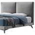 Clara White Suede Fabric Modern Bed - Thumbnail 14
